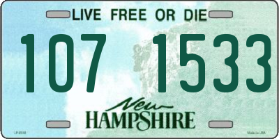 NH license plate 1071533