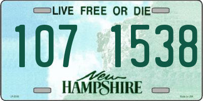 NH license plate 1071538