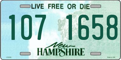 NH license plate 1071658