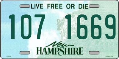 NH license plate 1071669