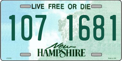 NH license plate 1071681