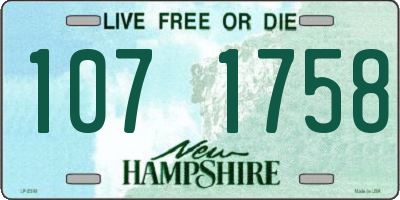 NH license plate 1071758