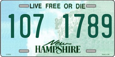 NH license plate 1071789