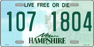 NH license plate 1071804