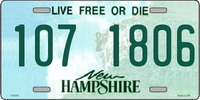NH license plate 1071806