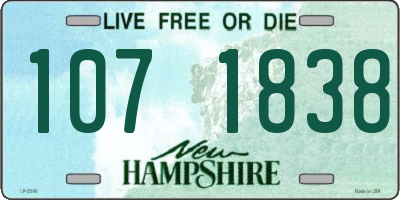 NH license plate 1071838