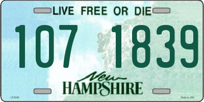 NH license plate 1071839