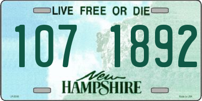 NH license plate 1071892