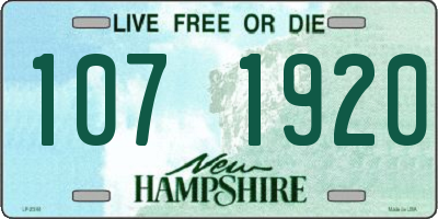 NH license plate 1071920