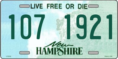 NH license plate 1071921