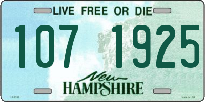 NH license plate 1071925