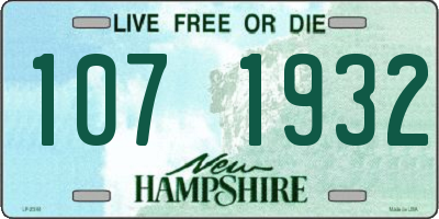 NH license plate 1071932