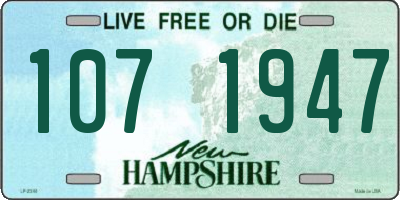 NH license plate 1071947