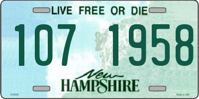 NH license plate 1071958