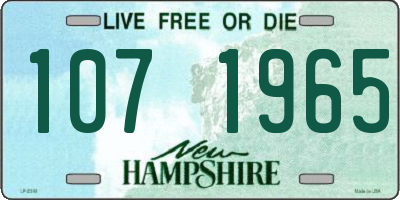 NH license plate 1071965