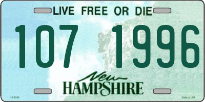 NH license plate 1071996