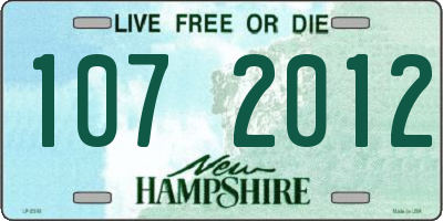 NH license plate 1072012