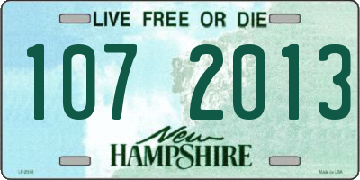 NH license plate 1072013