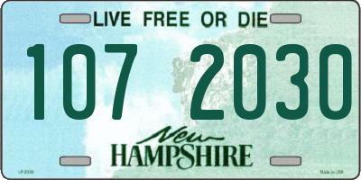 NH license plate 1072030