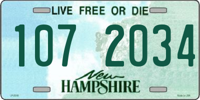 NH license plate 1072034