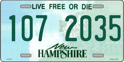 NH license plate 1072035