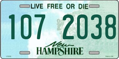 NH license plate 1072038
