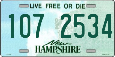NH license plate 1072534