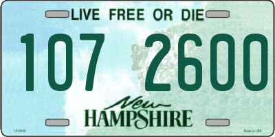 NH license plate 1072600