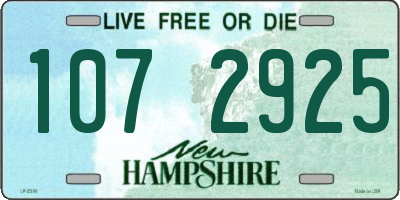 NH license plate 1072925