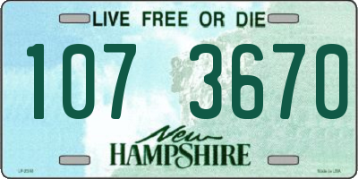 NH license plate 1073670