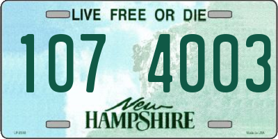 NH license plate 1074003