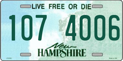 NH license plate 1074006
