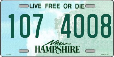 NH license plate 1074008