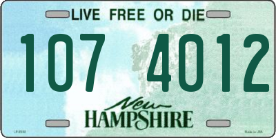 NH license plate 1074012