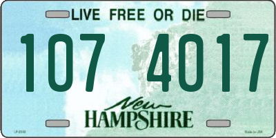 NH license plate 1074017