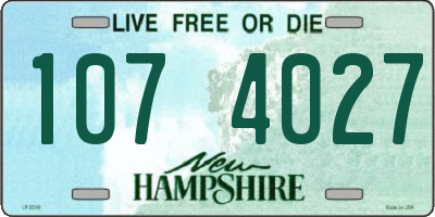 NH license plate 1074027
