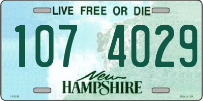 NH license plate 1074029