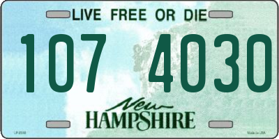 NH license plate 1074030