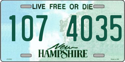 NH license plate 1074035