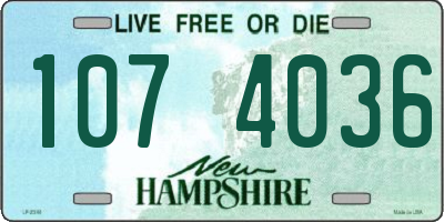 NH license plate 1074036