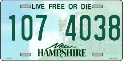 NH license plate 1074038