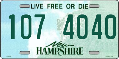 NH license plate 1074040