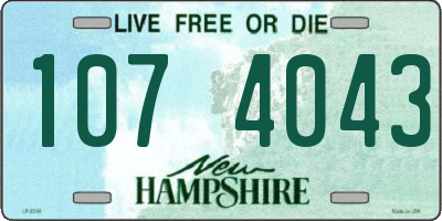 NH license plate 1074043