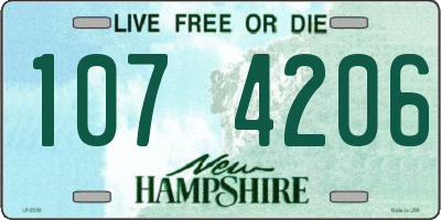 NH license plate 1074206