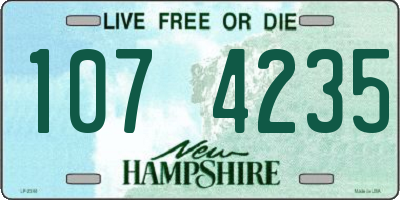 NH license plate 1074235