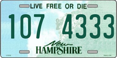 NH license plate 1074333