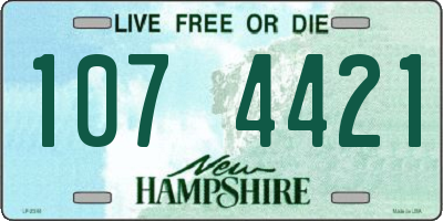 NH license plate 1074421