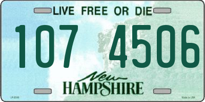 NH license plate 1074506