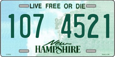 NH license plate 1074521