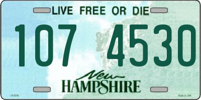NH license plate 1074530
